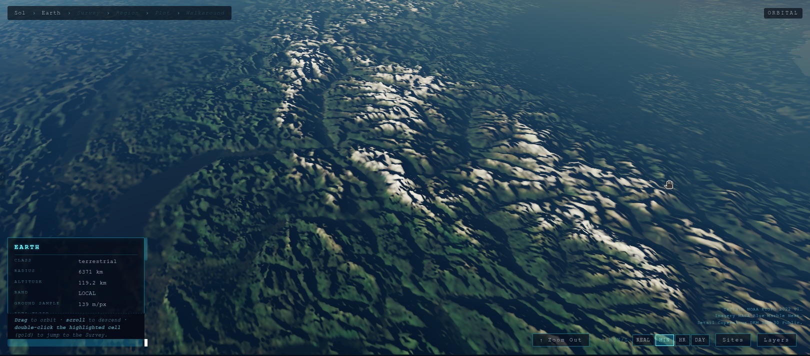 The Alps from 119 km
